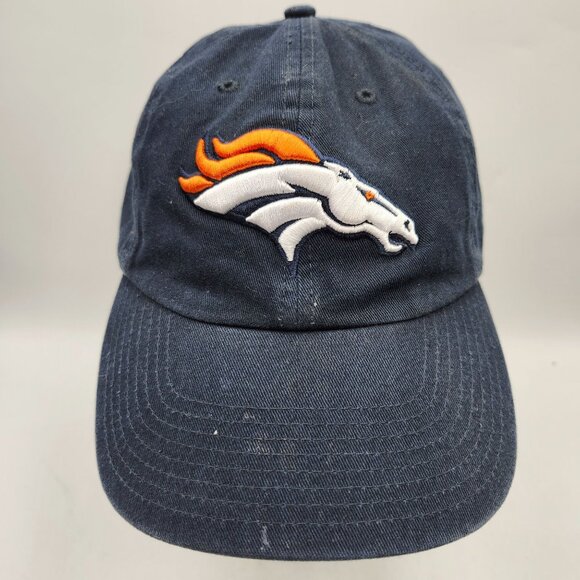 Denver Broncos NFL 47 Navy Blue Adjustable Strap Baseball Cap Embroidered Logo - Picture 2 of 14